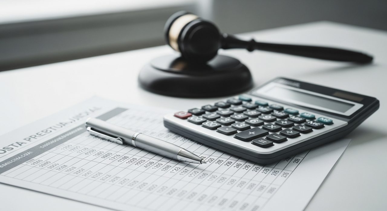 Calculadora e documentos representando os custos do inventário judicial em 2026