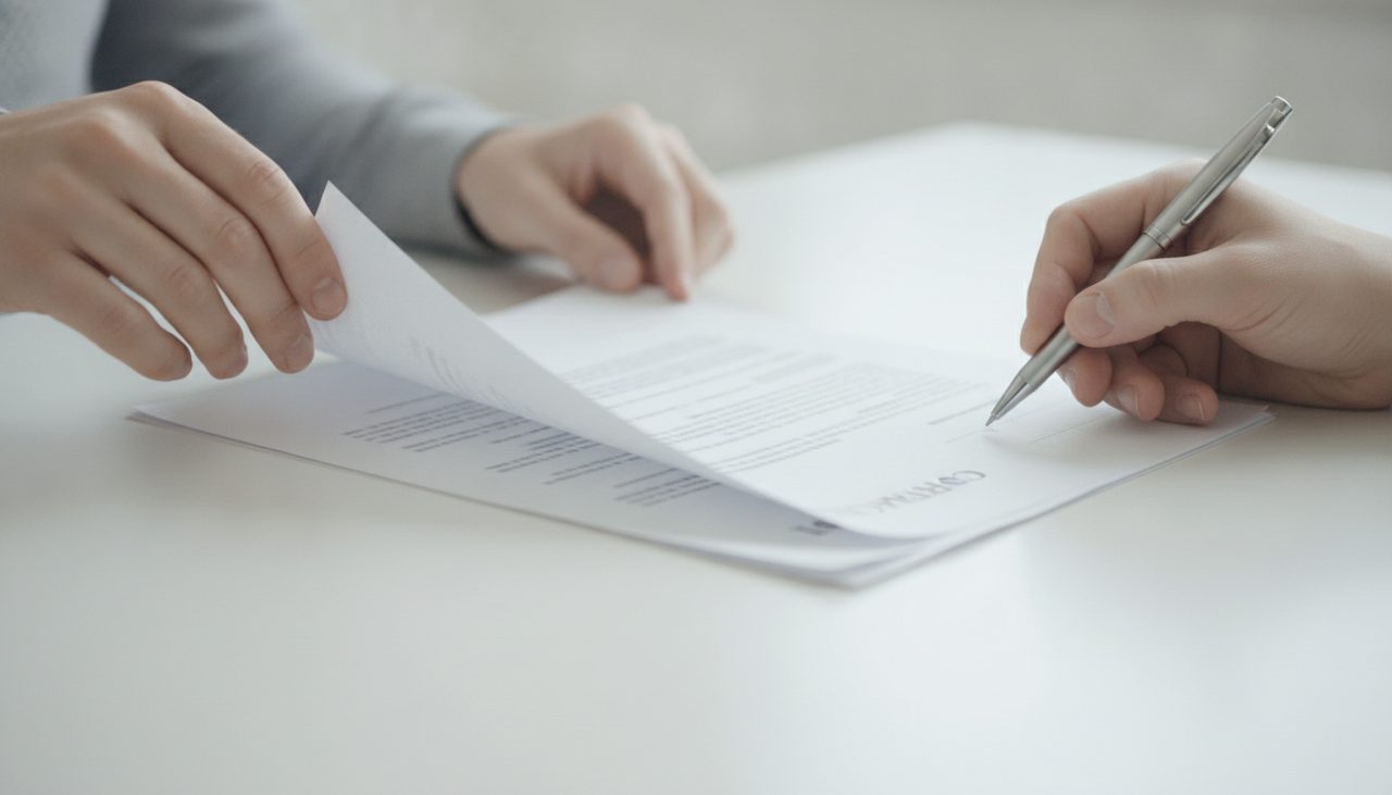 casal assinando contrato de convivência união estável sem escritura