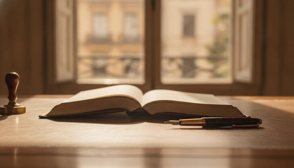 Livro de registro civil aberto em cartório para mudança de nome após divórcio