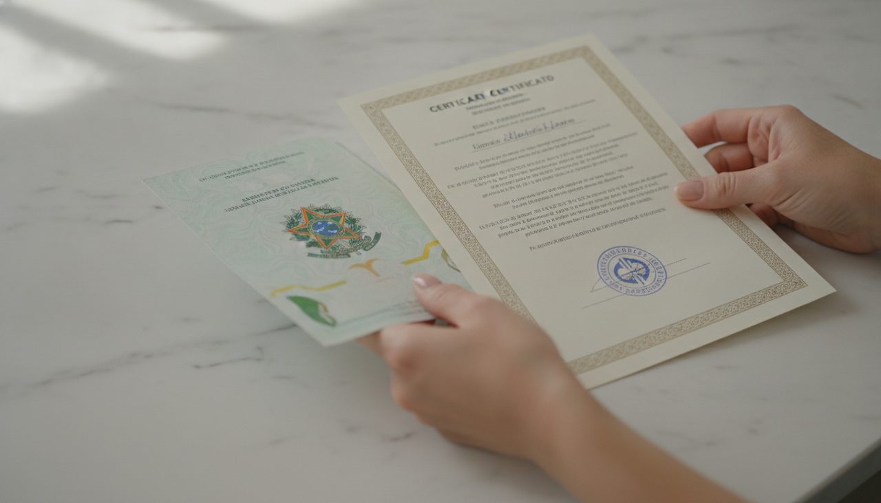 Certidão de casamento com averbação de divórcio para voltar ao nome de solteira