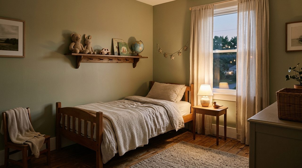 quarto infantil vazio ao entardecer representando a perda de guarda de filho