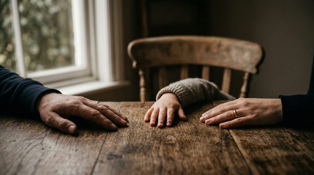 Mão de criança entre genitores afastados simbolizando punição alienação parental