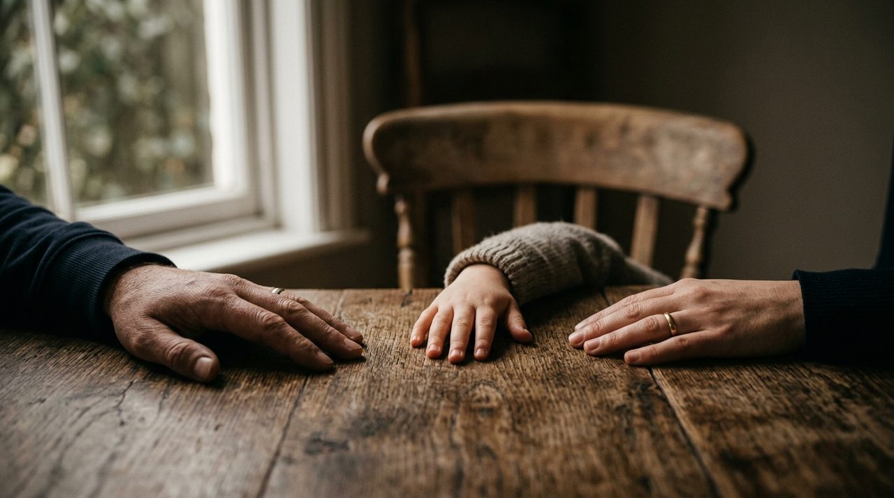 Mão de criança entre genitores afastados simbolizando punição alienação parental
