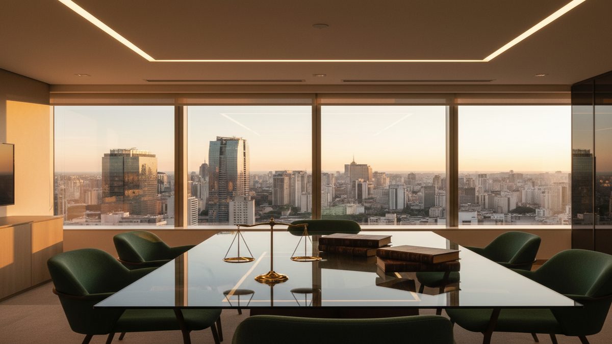 Estratégia jurídica especializada em divórcio litigioso São Paulo - sala de reunião escritório