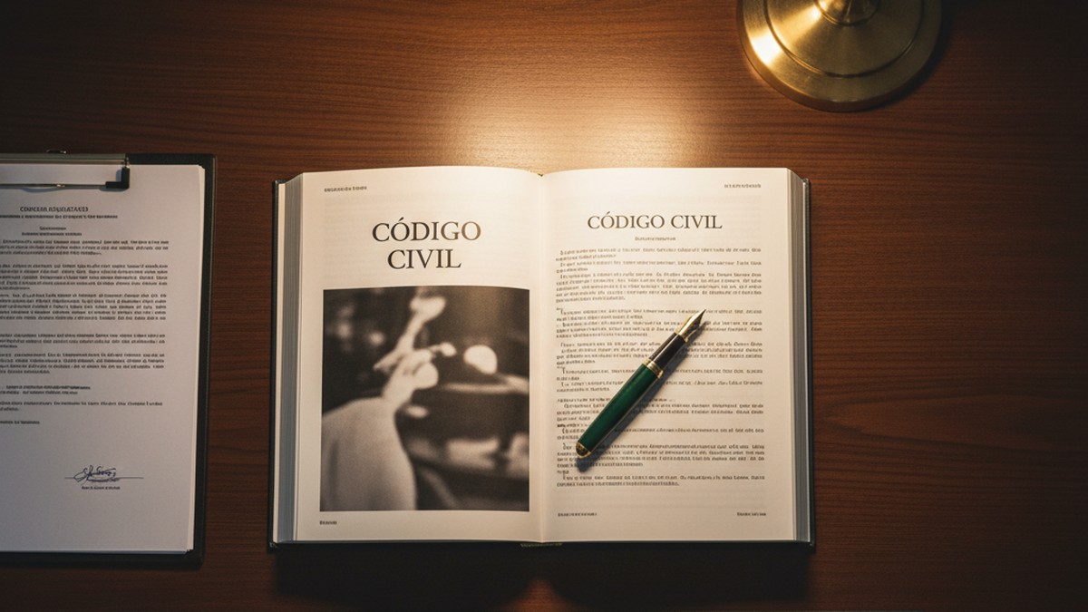 Melhor advogado de família de São Paulo analisando documentos jurídicos sobre mesa de madeira com códigos do direito civil brasileiro